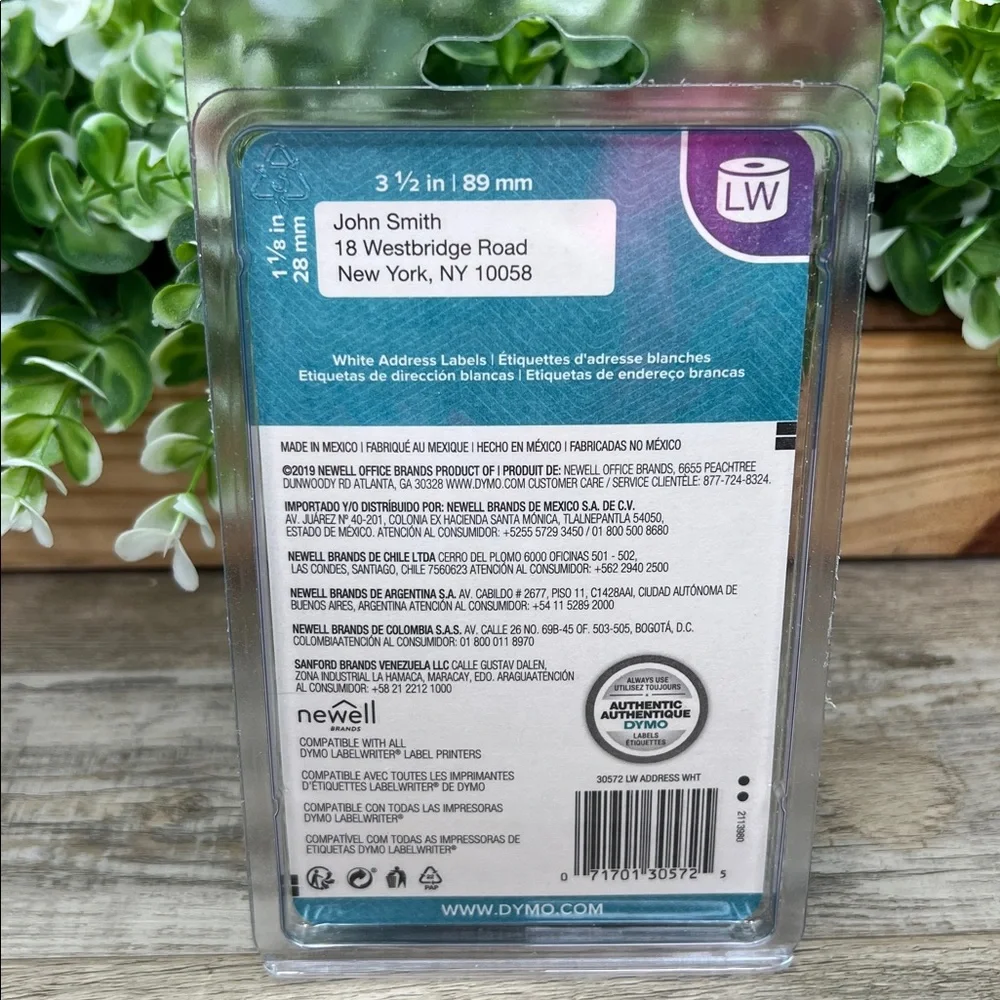 DYMO LabelWriter Mailing Address Labels, 3-1/2